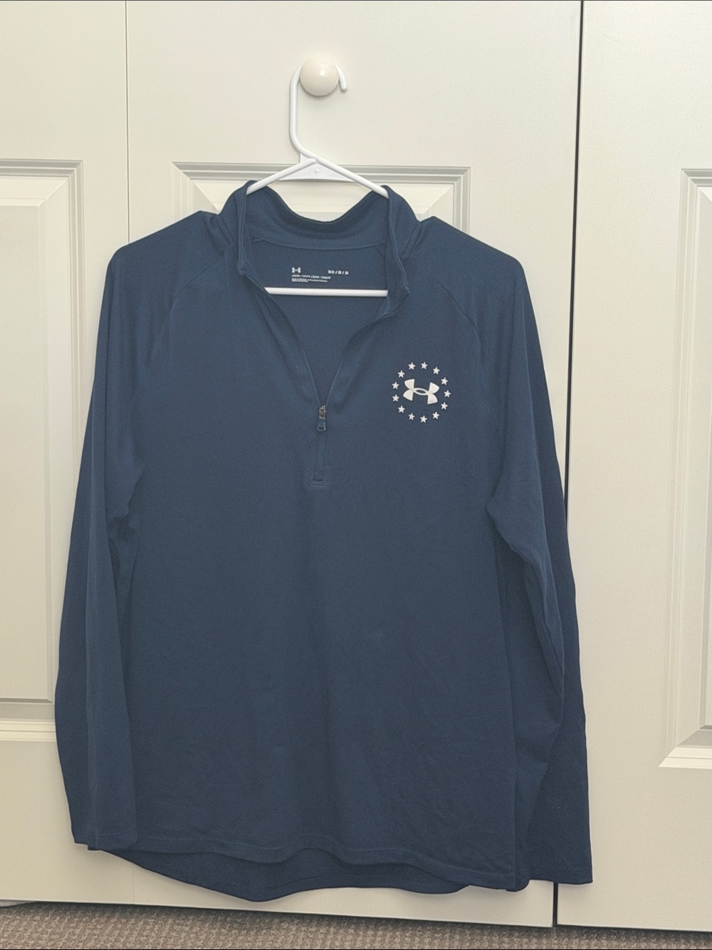 Under Armour Men’s Navy Freedom Blue Quarter-Zip Pullover with Logo